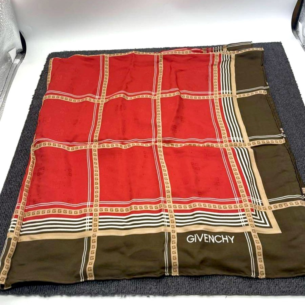 AUTH GIVENCHY LARGE SILK SCARF - Picture 2 of 2